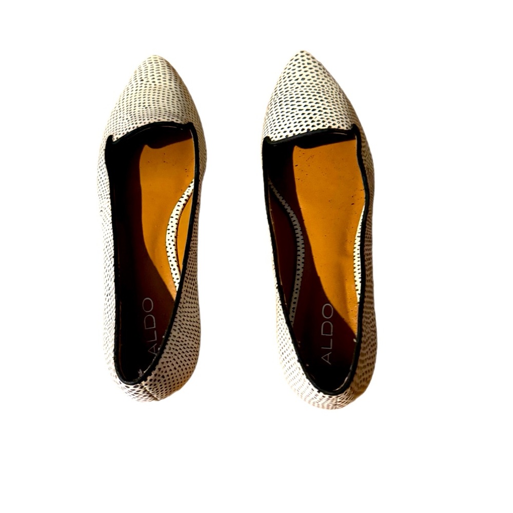 Aldo Black and White Slip-On Flats